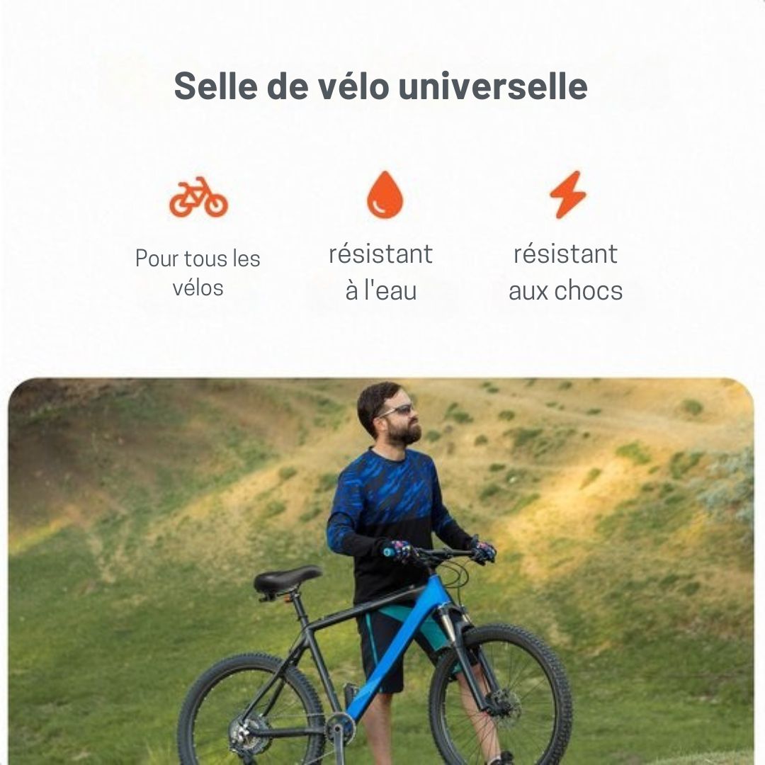 Selle de vélo unisexe - Proskill - 100% imperméable - Housse de selle incluse - Ergonomique - Avec suspension - Vélo de route - avec gel - Vélo de montagne - Femme - Accessoires - jupe femme - Porte-vélos - Rail de selle - Noir