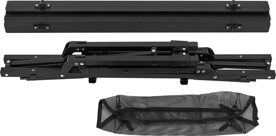 Juskys Table de camping pliable Picco - Noir - 90 x 52 x 68 cm - Sac de rangement inclus