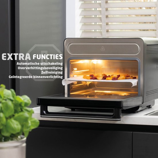 BREND BR-2234 Four à vapeur Airfryer Combi XXL autoportant - Affichage digital tactile - Autonettoyant - Minuteur - Rôtisserie - Avec accessoires - 24 litres