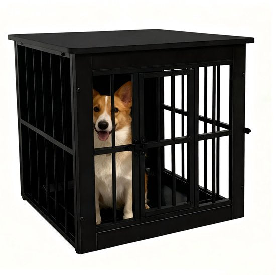 Cage pour chien - cage pour chien - cage pour chiots et petits chiens - cage pour chien - pour l'intérieur - avec plateau hygiénique pour la cage - 63 cm x 51 cm x 59 cm.