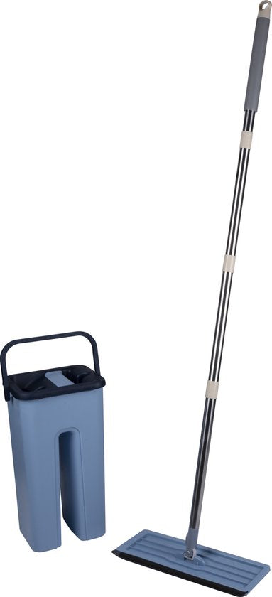 alpina mopping system with bucket - mop incl. 2 microfibre cloths - for hard floors - 360° rotation