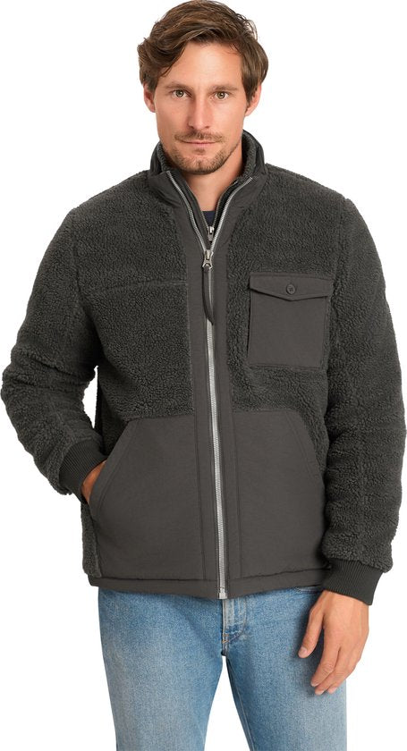 Mario Russo Teddy Jacket Stockholm - Veste homme - Manteau d'hiver homme - Gilet homme - Anthracite - L