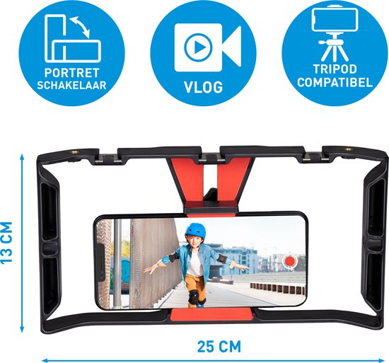 Grundig Smartphone Video Rig - Poignée - Noir/Rouge