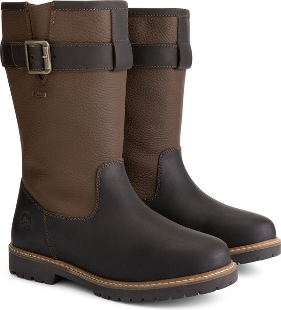Travelin' Finnmark - Botte imperméable pour femme - Doublée de laine - Marron foncé - Taille 37