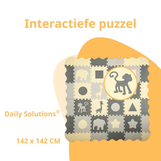 Puzzle Mat Baby - Tapis de jeu pliable en mousse - Tapis de jeu pour bébé - Gris