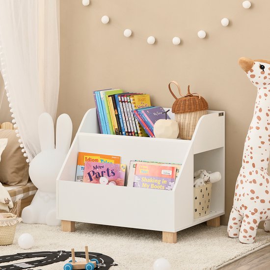 SoBuy KMB54-W Bibliothèque pour enfants - Etagère de rangement blanche pour jouets et livres