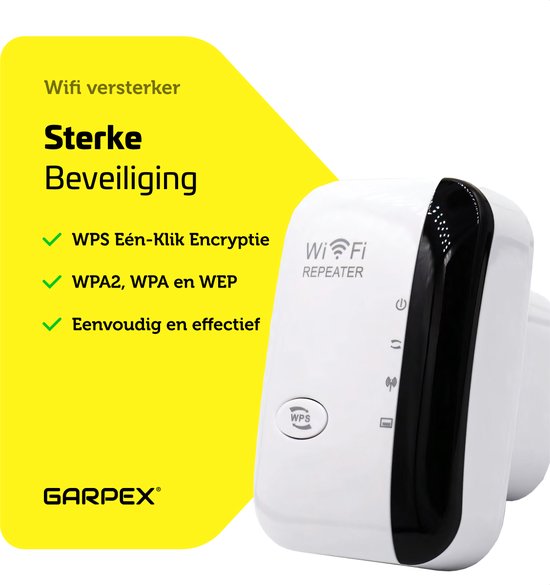 Garpex® Prise d'amplification WiFi - Signal fort - 300Mbps - Câble Ethernet inclus - Répéteur - 300Mbps
