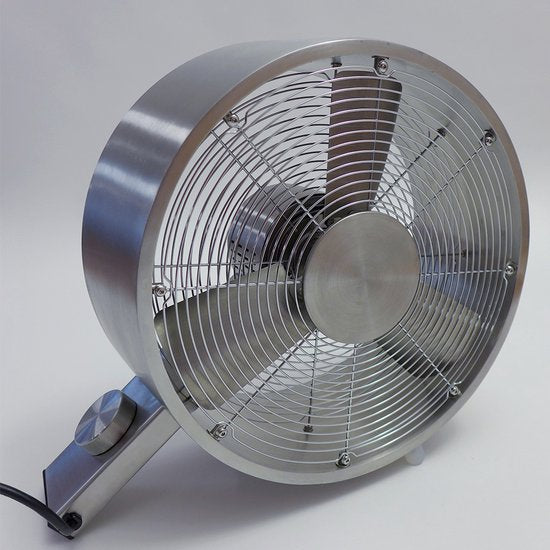 Stadler Form Q Ventilateur de sol - Métal brossé - 2400 m³/h - Silent & Design - 3 réglages - 40 m² / 100 m³