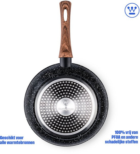 Poêle Westinghouse - Ø 24 cm - Poêle à induction - Bois marbré noir