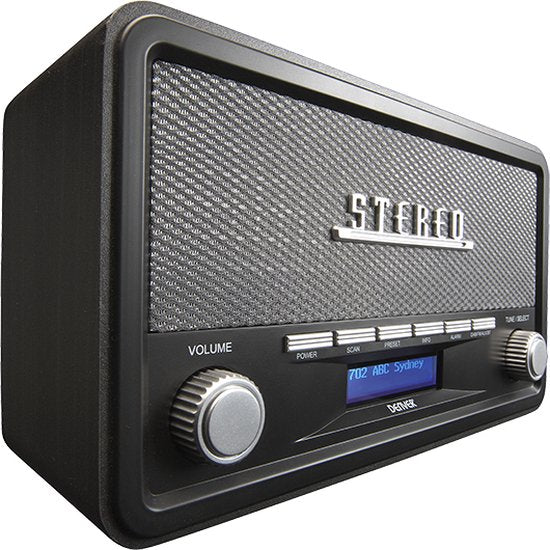 Denver DAB Radio - Retro Radio - Bluetooth - DAB+/ FM - Dimmable - Batteries et secteur - DAB18DG