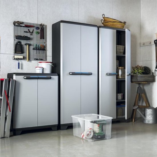 Keter Linear Utility Storage Cabinet - 68x173x39 cm - Gris/Noir
