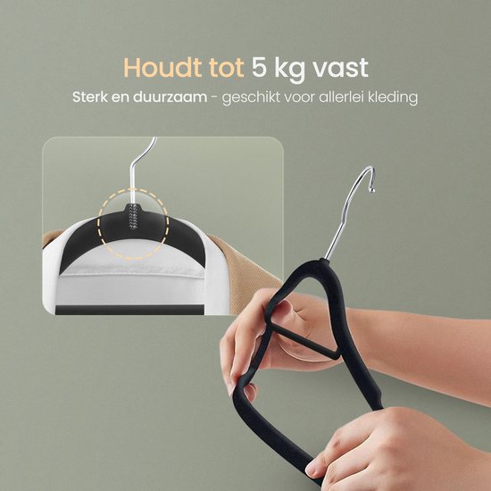 O'DADDY® Velvet Coat Hangers - Cintres - 20 pièces - Antidérapant - 43,5 cm - Cintres en plastique - Noir