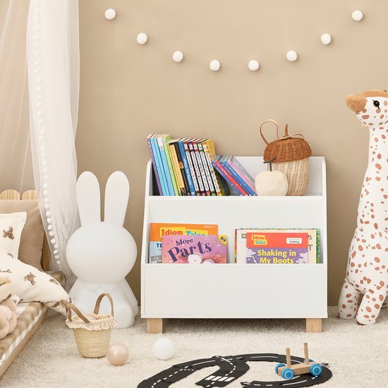 SoBuy KMB54-W Bibliothèque pour enfants - Etagère de rangement blanche pour jouets et livres
