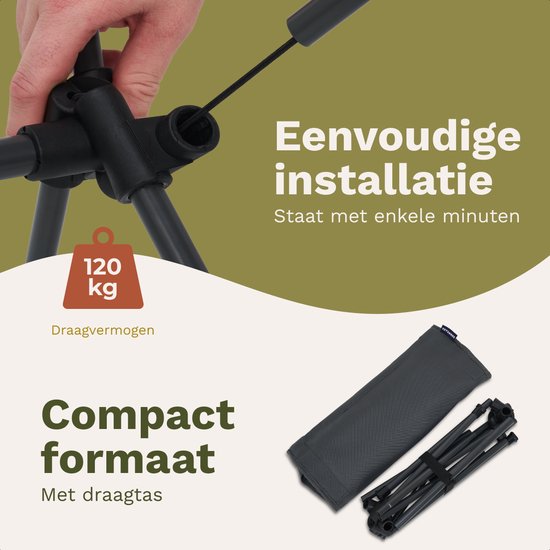 TRVLMORE Chaise de camping - pliable - capacité de charge de 120KG - sac de transport inclus - chaise pliante - chaise de pêche - chaise de camping - chaise pliante - gris