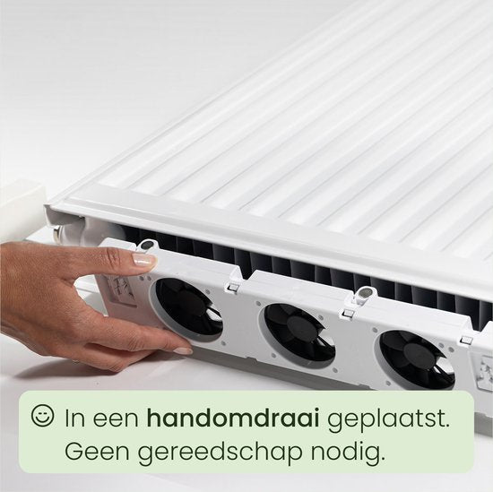 SpeedComfort Radiator Fan Duo Set - Réchauffement 2x plus rapide - Jusqu'à 22% d'économies d'énergie - Simple à installer - Silencieux - Produit hollandais - Ventilateurs de radiateur à haut rendement énergétique - Blanc
