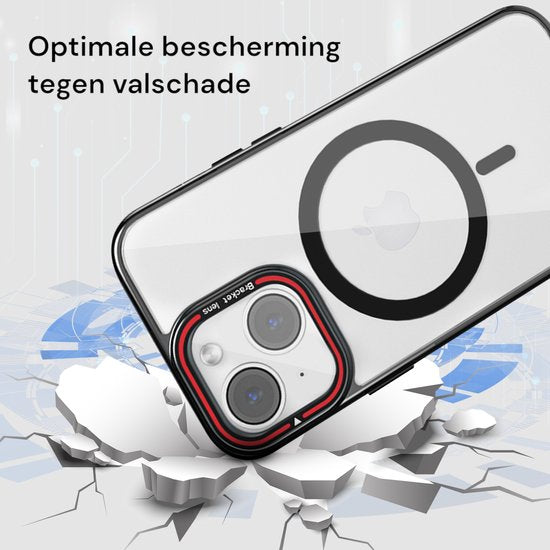 Coque adaptée à l'iPhone 14 Coque - Avec 2 protections d'écran - Coque MagSafe - Avec support