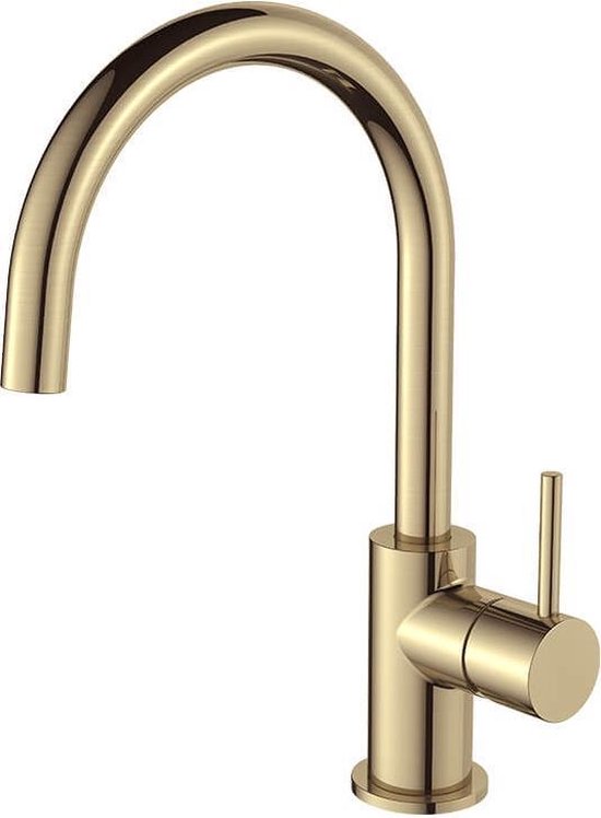 Regn Mélangeur de cuisine de luxe avec ColdStart - Économe en énergie et élégant - Bec haut (31,5 cm) - Or brossé
