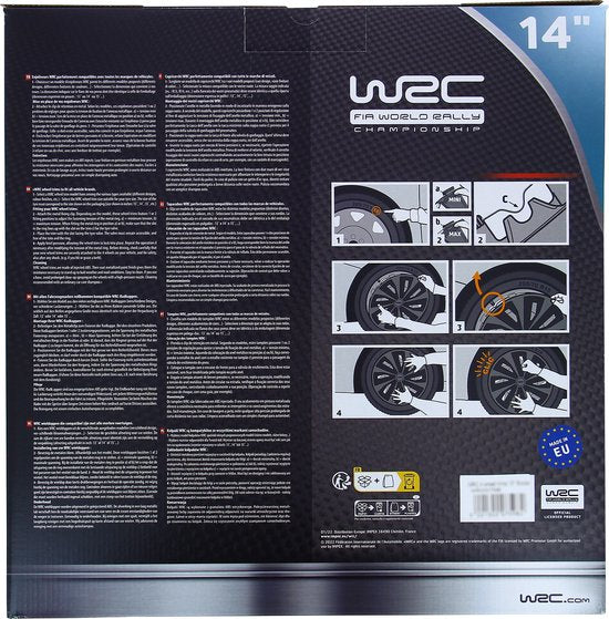 Enjoliveurs WRC 14 pouces - argent/noir - 4 pièces
