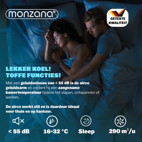 Climatiseur mobile Monzana - 7000 BTU kit fenêtre 20 à 25m² wifi timer - blanc