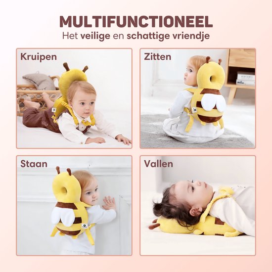 Vulpes Goods® BabyCare - Coussin de tête pour bébé - Oreiller de sécurité pour bébé - Sac à dos en cas de chute - Respirant en 3D - Apprendre à marcher en toute sécurité - À