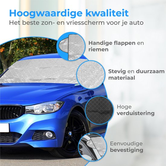 Nuvance - Couverture antigel voiture - Pare-soleil pare-brise voiture - 100 x 145cm - Couverture anti-givre voiture - Housses pare-brise - Accessoires voiture
