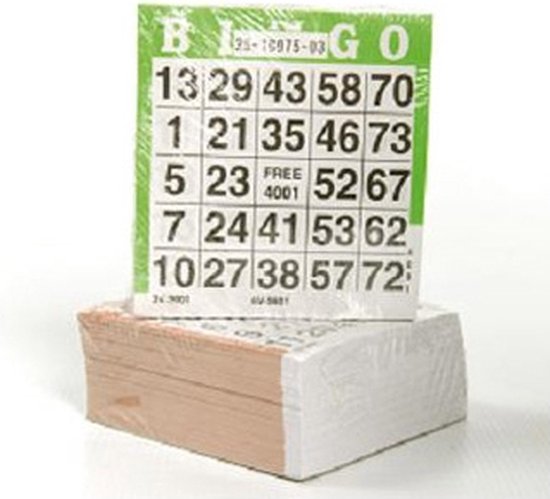 Cartes de bingo 500 feuilles