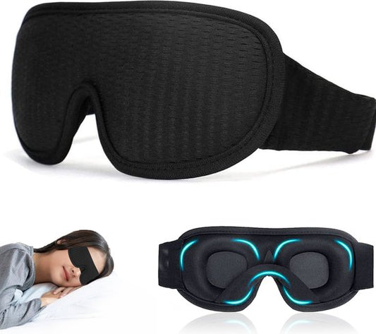 Novalance - Masque de sommeil de luxe - 3D Ergonomique - 100% obscurcissant - Mousse à mémoire de forme - Masque de sommeil - Masque pour les yeux