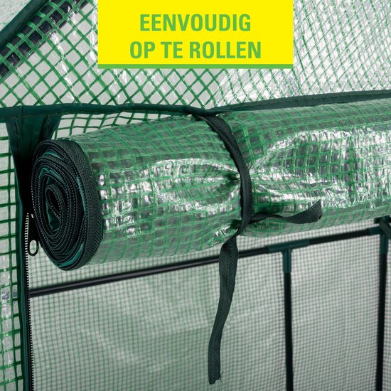 Kinzo Garden Greenhouse - Serre en plastique - Serre de jardin avec 3 étages - Cadre métallique - Couverture imperméable - 143 x 73 x 195 CM - Vert