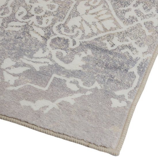 tectake® Tapis design vintage - Dalia - Tapis à poils ras pour le salon, la chambre d'enfant, la chambre à coucher ou le couloir - Lavable - Dim. div. - 200x274cm - beige