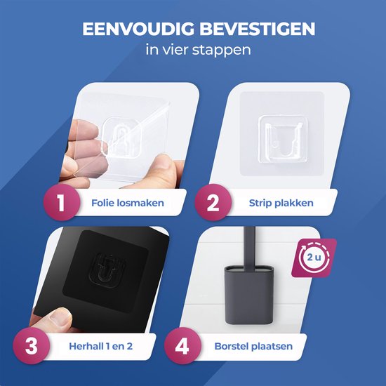 Roegaarden Brosse WC avec support - Brosse WC - Silicone - A poser et à suspendre - Noir entier