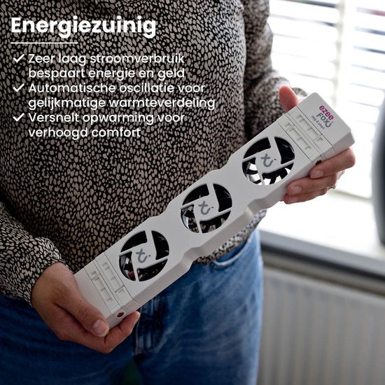 Ezeefox Radiator Fan with 3 Fans and Thermosensor - Monoset - Universal - Energy efficient - Very Quiet - Radiator Fan - White