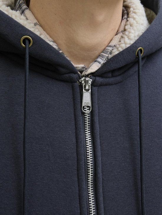 JACK&JONES JPRBLUMASON TEDDY SWEAT ZIP LN Gilet Hommes - Taille L