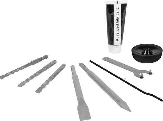 VONROC Marteau perforateur 1500W - 6 Joule - Vitesse réglable - SDS plus - 4 Fonctions - Inclut forets et burins