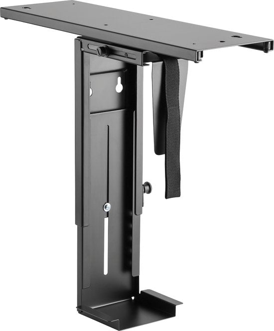 BRASQ Universal CPU Holder Black - Support CPU réglable - Gestion des câbles - Rotation à 360 degrés - Capacité 10 KG