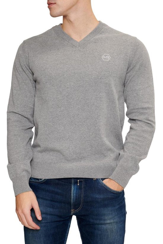 Pull Mario Russo - Gris clair - Taille L - Schnitt italien - 85% coton Pullover