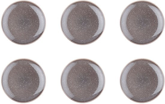 assiette STELLAR Ø22cm - 6 pièces - Gris béton