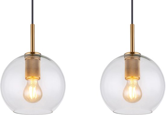 Globo - lampe suspendue - ADARA - bronze - verre - grande lampe de table pour salle à manger - E27 - 15462H2