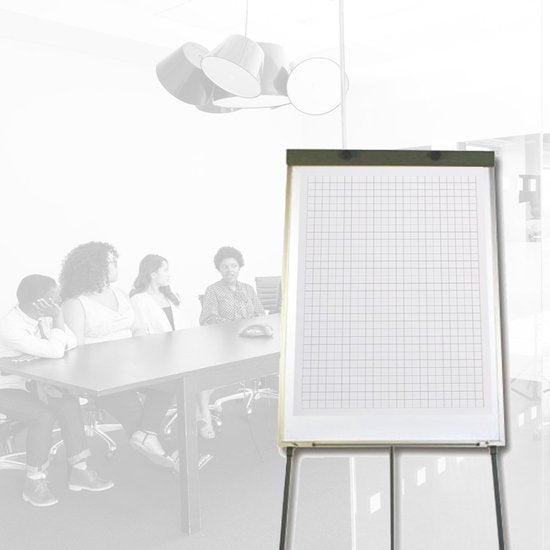 BRASQ Papier pour tableaux de conférence - 65x98cm - vierge/rugueux - 80g - feuilles pour tableaux de conférence - 50 feuilles - Feuilles vierges