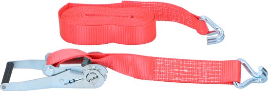Sangle d'arrimage All Ride avec cliquet - Sangle d'arrimage 9 mètres - Max. 2000KG - Nylon - Rouge