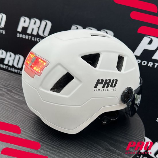 Speed Pedelec Helmet with Visor & Earmuffs Cycling Helmet Adults - White - Medium - NTA8776