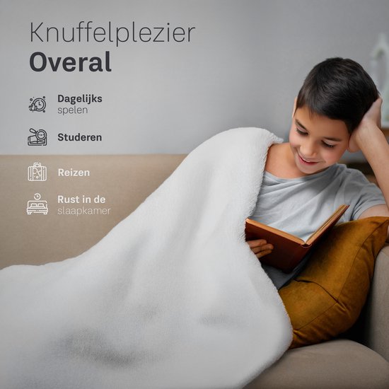 Couverture lestée CozySense® Enfant 2,4 kg - Couverture lestée - Couverture lestée avec répartition de la pression GLASS-Flow® - Housse lavable - Hypoallergénique - Blanc
