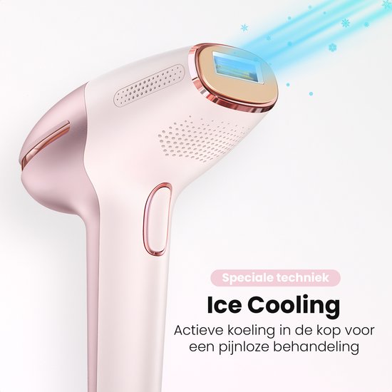 Leafline® Épilateur laser IPL - Épilateur pour dames - Indolore avec refroidissement par glace - Pour une épilation permanente de toutes les parties du corps - 999 999 flashs - Usage domestique