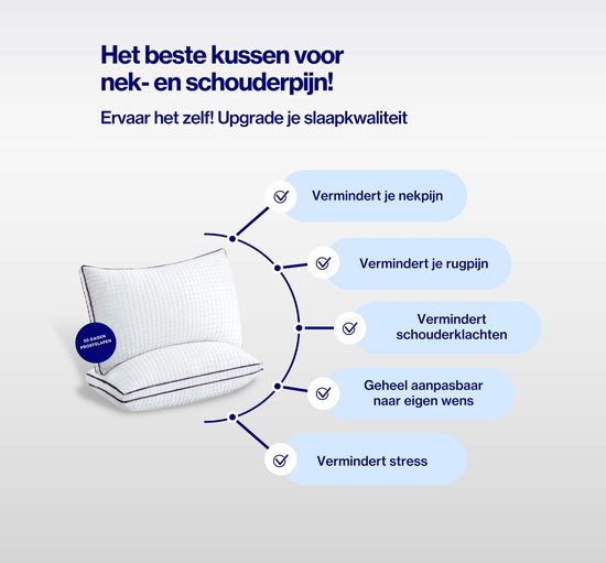 Oreiller - 180 nuits de sommeil d'essai - Mousse à mémoire de forme - Design réglable - Convient aux dormeurs sur le dos, sur le côté et sur le ventre - Mousse à mémoire de forme - Réduit les douleurs cervicales