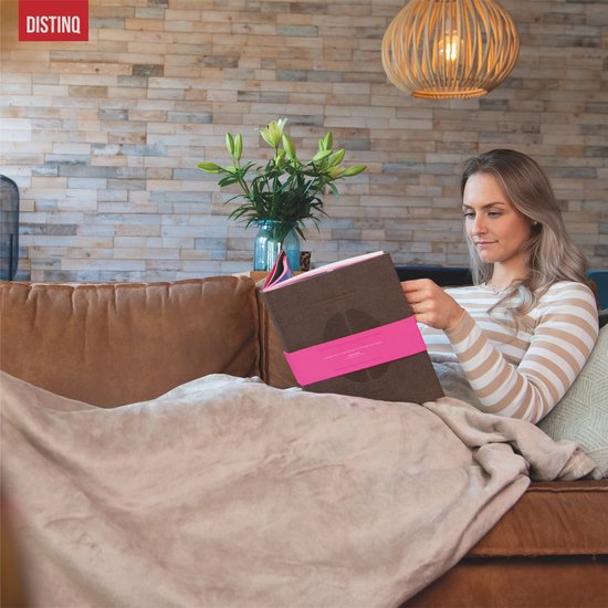 DistinQ Couverture électrique XXL 180x160 cm - Couverture enveloppante pour 2 personnes - 160Watt - Arrêt automatique - Protection contre la surchauffe - 9 niveaux - Couverture chauffante - Beige Efficace sur le plan énergétique -