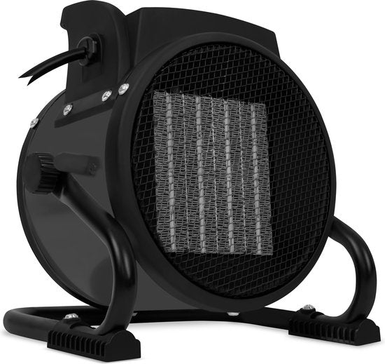 VONROC Chauffage électrique - Jet heater - ventilateur - céramique - 3 réglages : 1000W/2000W/ventilateur - pour des pièces jusqu'à 20m2 - gris