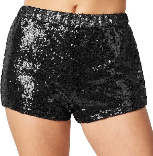 Dressforfun Short à paillettes noir L - déguisement costume halloween déguisement fête carnaval déguisement fête - 303898