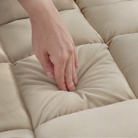 tectake® Relax chair - Recliner - Fauteuil de sol XXL - Pliable et inclinable - Fauteuil de sol avec dossier réglable - Peut être utilisé comme fauteuil, coussin de siège, coussin de sol, fauteuil de relaxation ou pour la méditation - Beige
