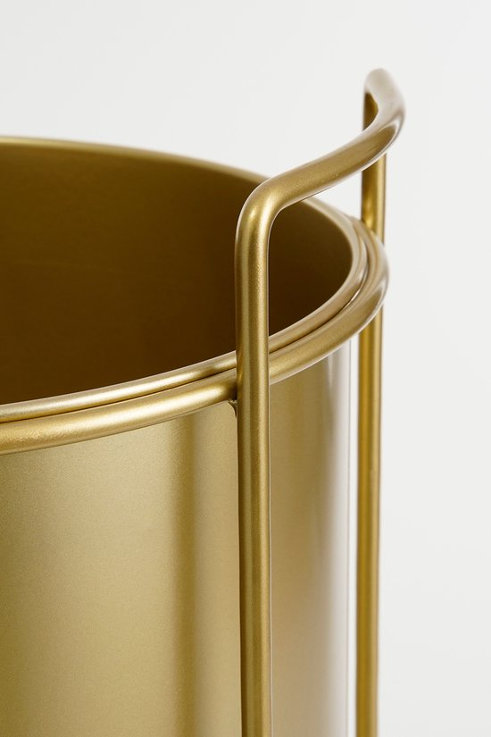 Mica Decorations Pot de fleurs Favani sur pied - Lot de 3 - H80 x Ø28 cm - Métal - Or