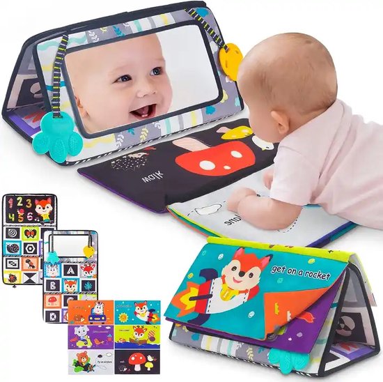 Montiplay® Tummy Time Baby - Kisper Book Baby - Jouet Montessori - Jouet éducatif - Tummy Time - Sensoriel - Playmat