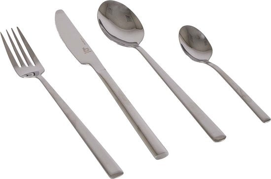 Bo-Camp - Set de couverts - acier inoxydable - 16 pièces - 4 personnes - Silver